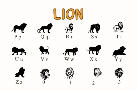 Lion Font PNG with transparent background - Preview 2