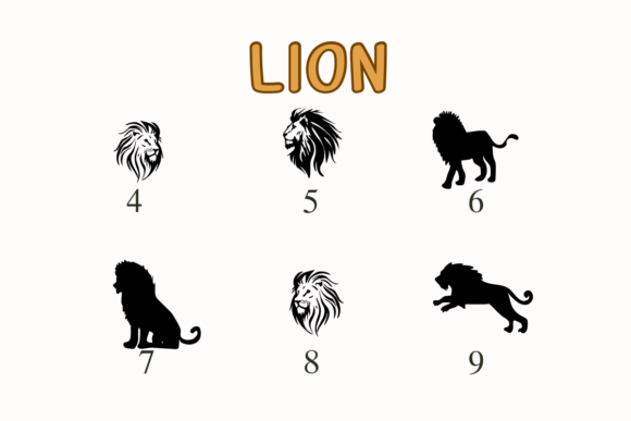 Lion Font PNG with transparent background - Preview 3
