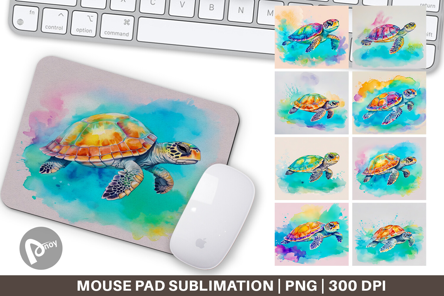 Mouse Pad Watercolor Turtle Graphic by Artnoy · Creative Fabrica