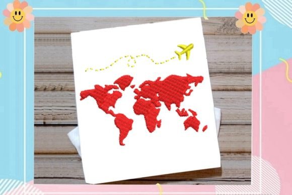 Airplane with World Map
