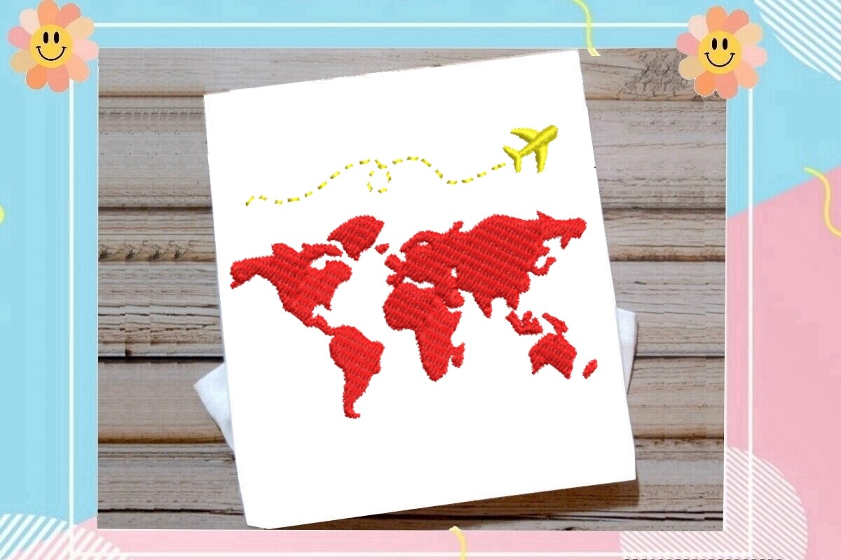 Airplane with World Map
