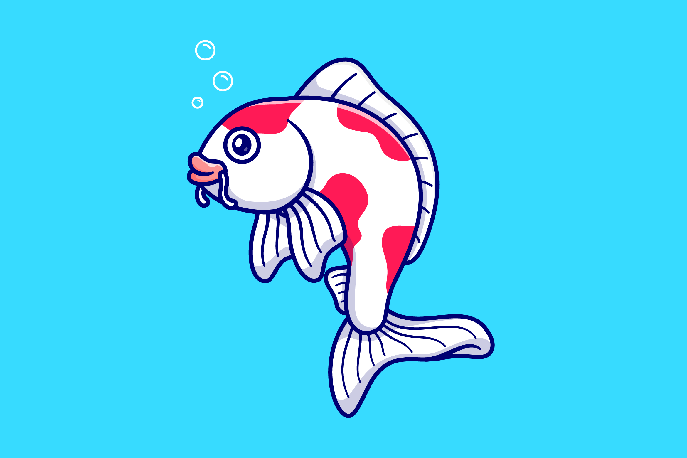 Cute Koi Fish Cartoon Illustration Graphic by catalyststuff · Creative ...