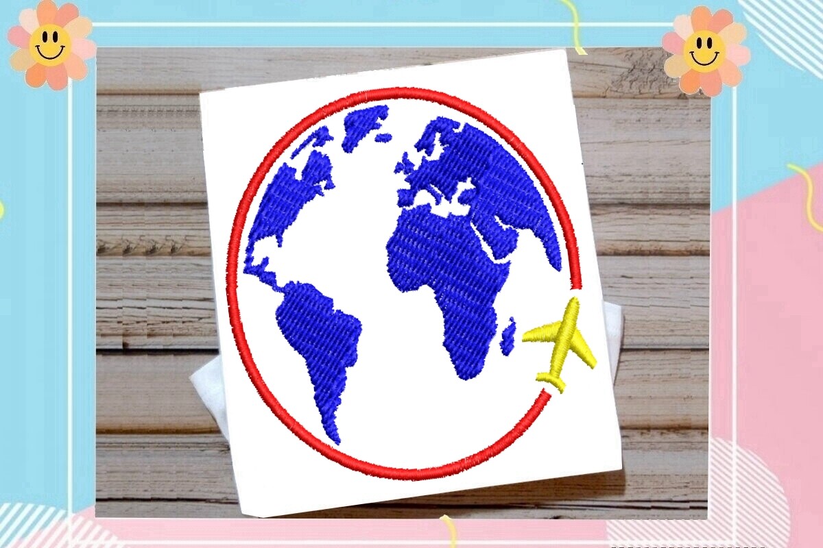 Earth Drawing with Airplane 3