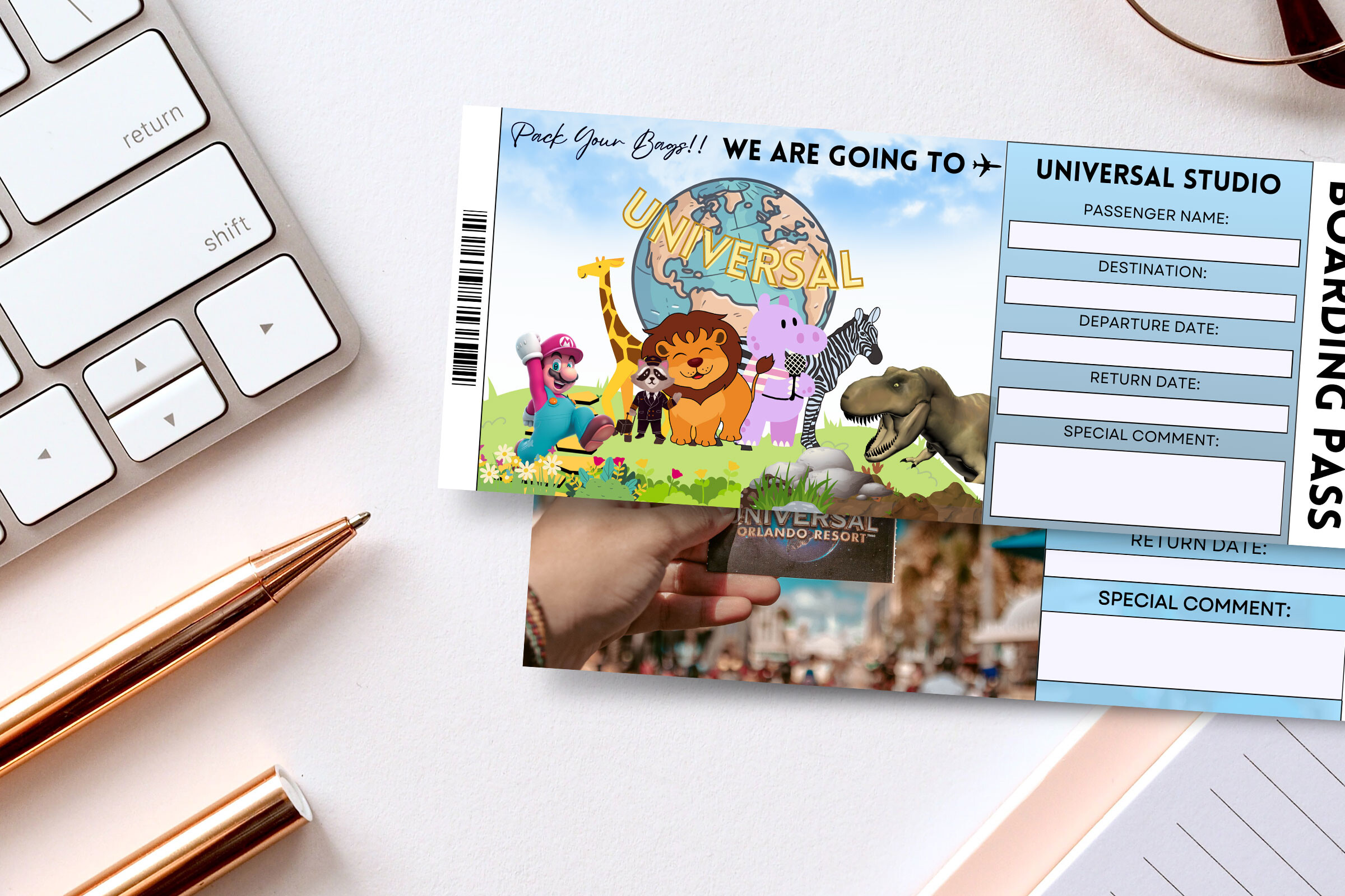 Editable Surprise Universal Gift Ticket
