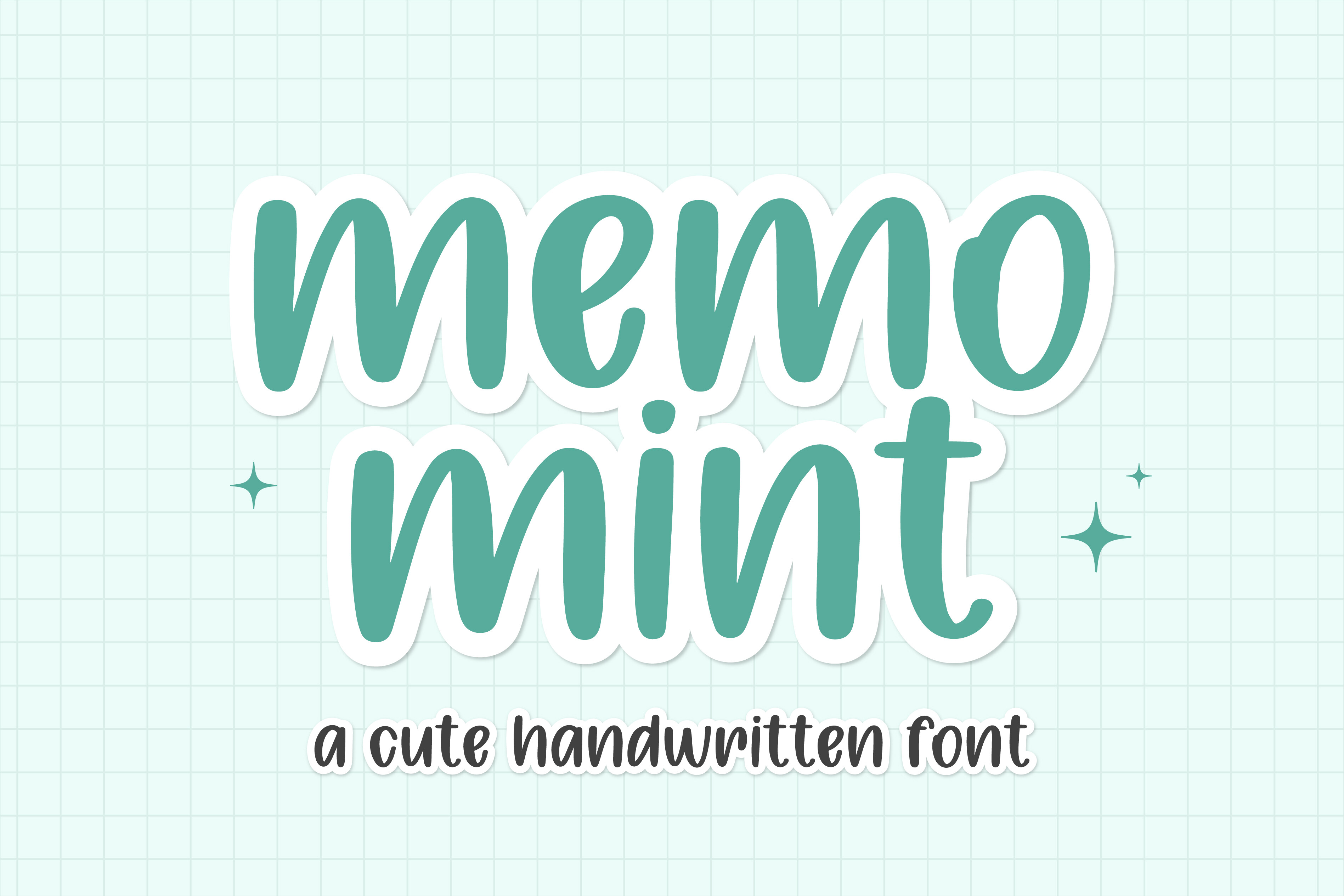 Memo Mint preview: sweet handwritten kawaii font