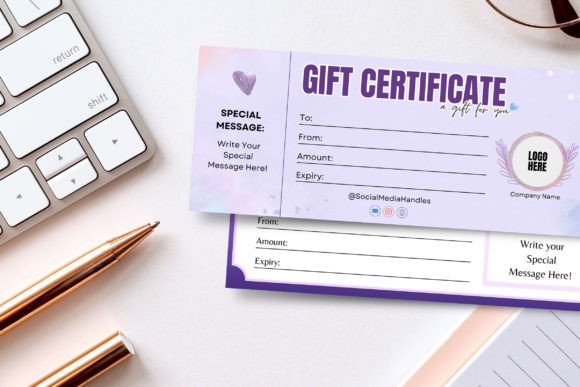 Purple Lilac Gift Certificate Canva Temp