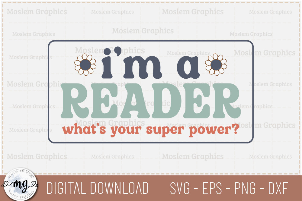 Retro Book Lover SVG - I'm a Reader Graphic by Moslem Graphics ...