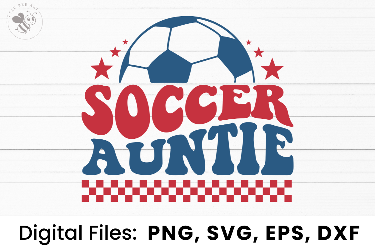 Soccer Auntie Wavy SVG Graphic by Three Dove · Creative Fabrica