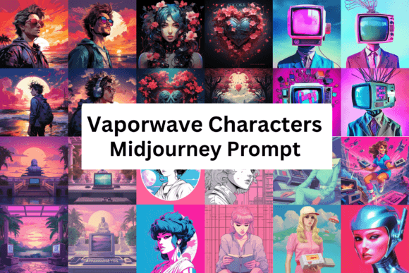 Ai Prompt for Vapor Wave Characters