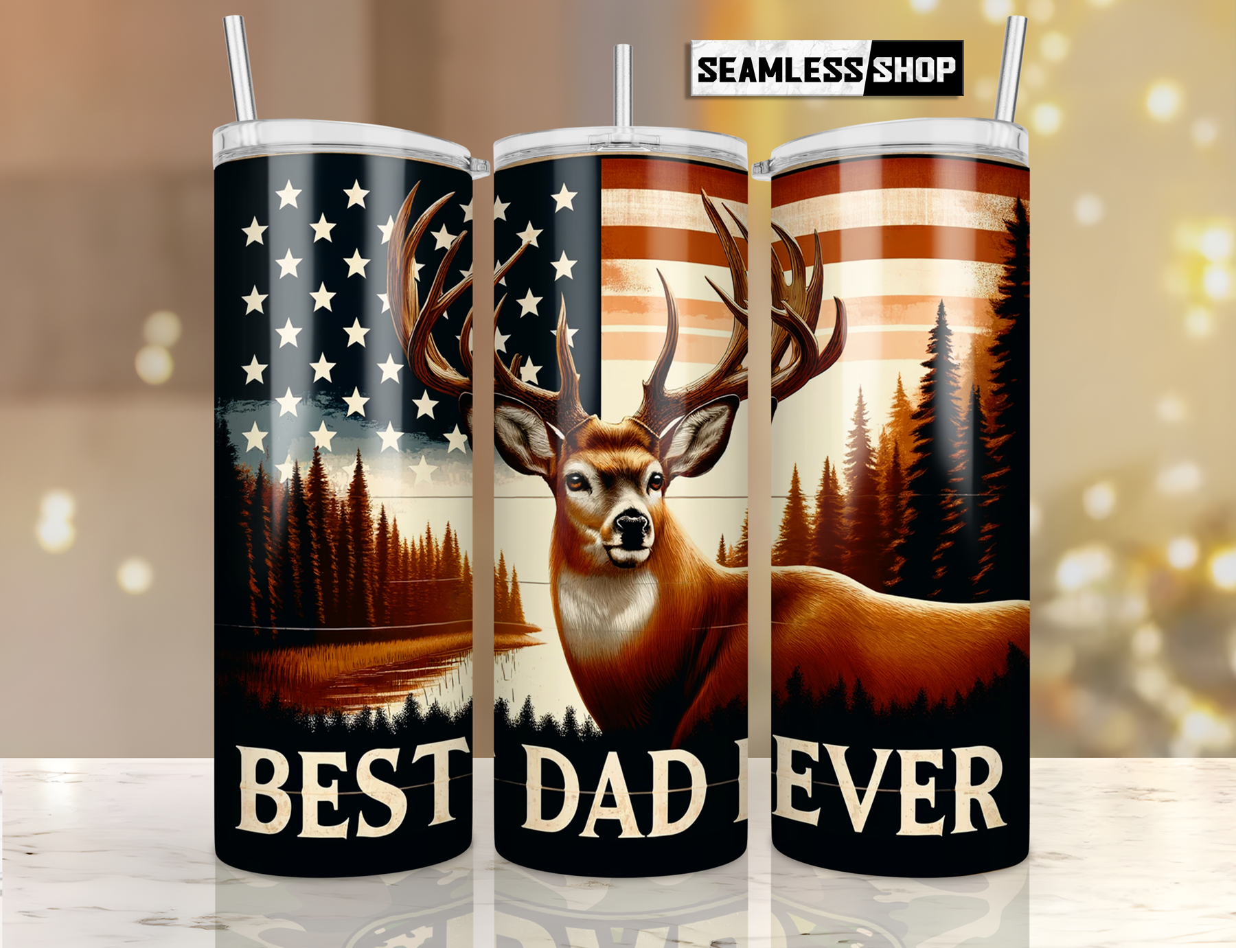 Best Dad Ever Tumbler Wrap Sublimation Graphic by SeamlessShop ...
