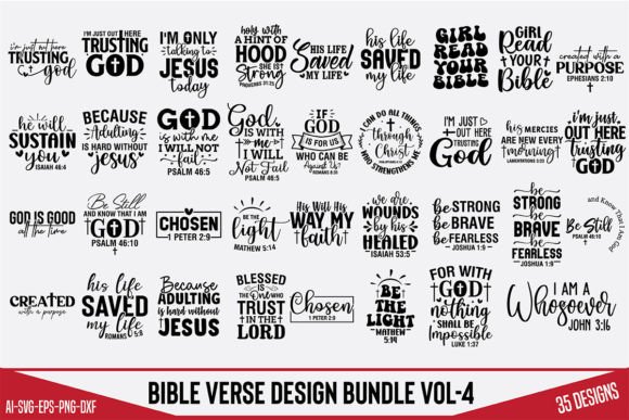 Bible Verse Design Bundle Vol-4 Afbeelding Crafts Door TeeKing124