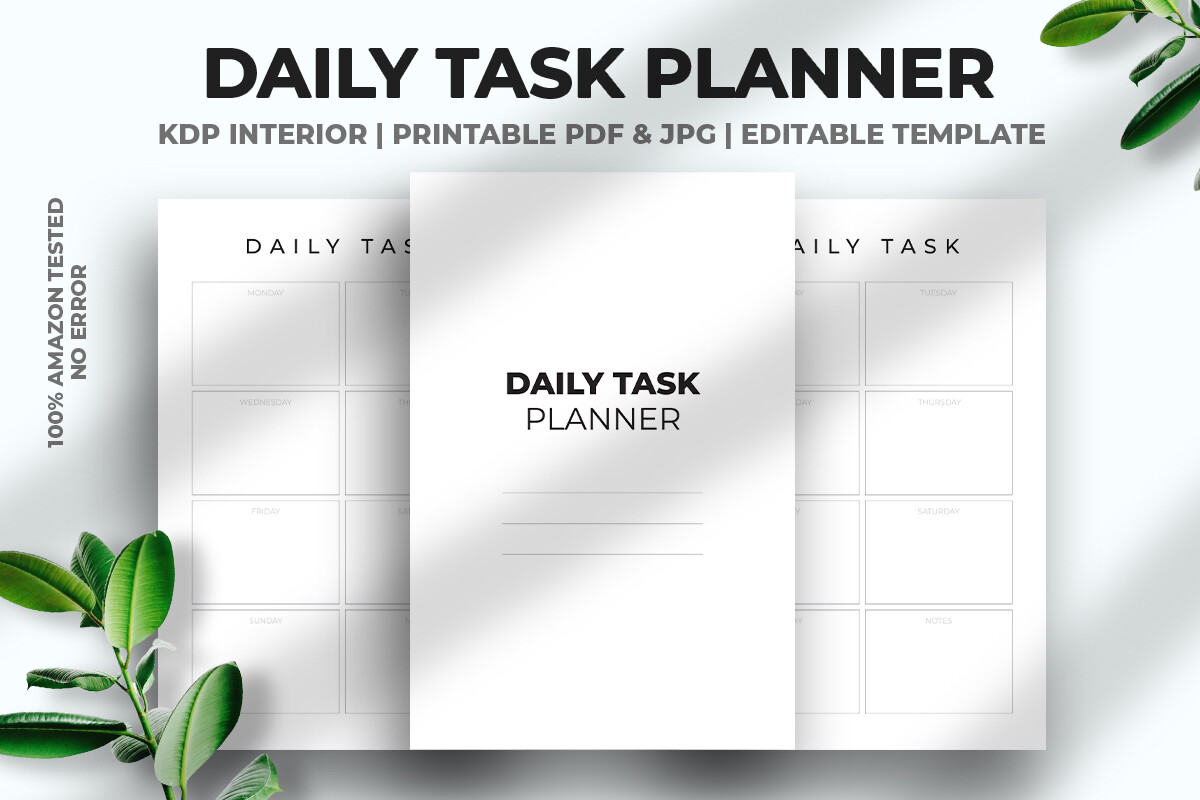 Daily Task Planner KDP Interior Graphic by M9 Design · Creative Fabrica