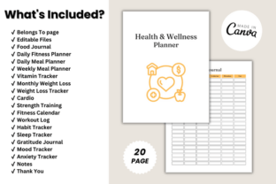 Health & Wellness Planner Canva Template Graphic by DIGITAL PRINT BOX ...