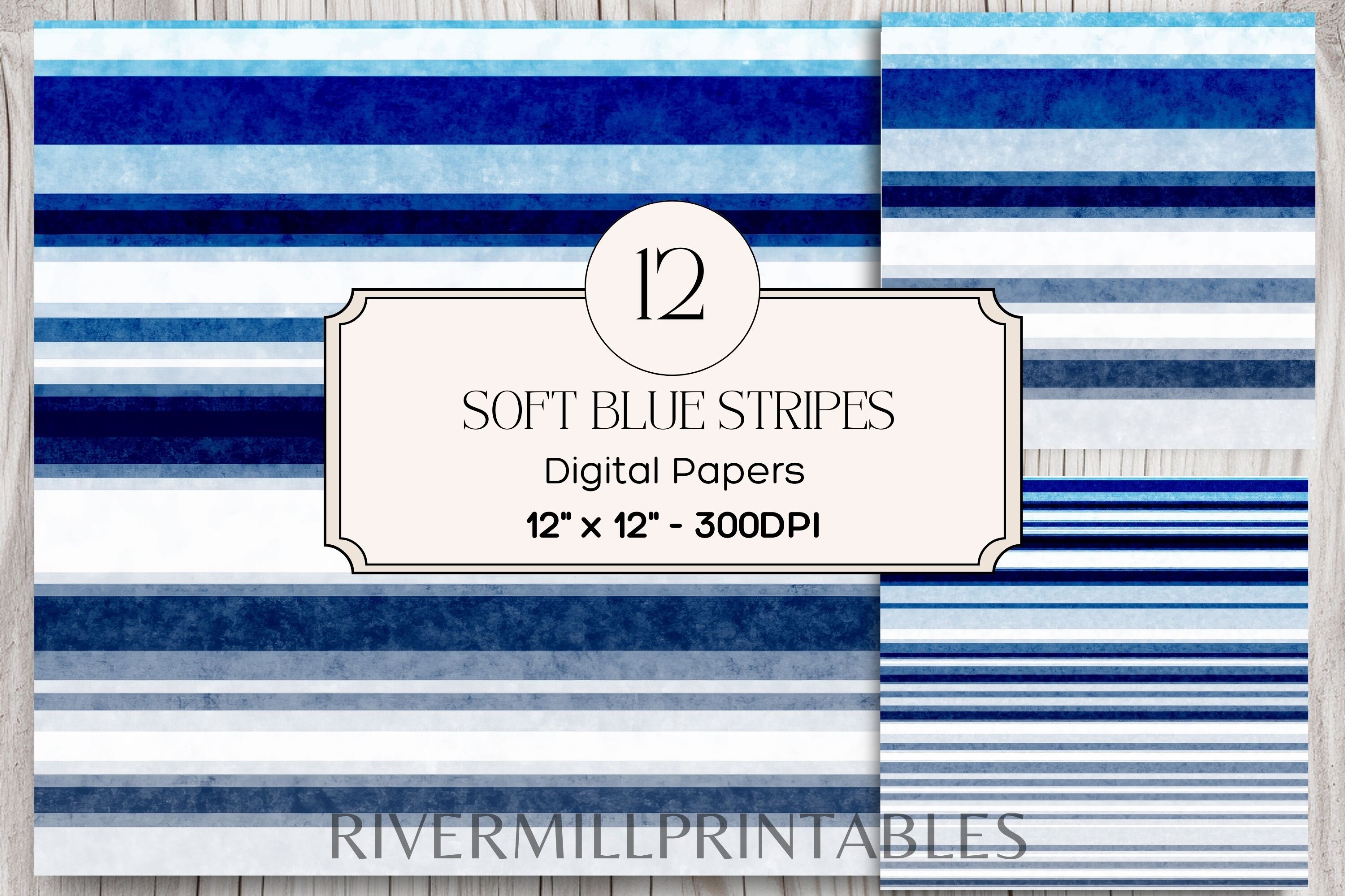 Soft Seamless Stripes Digital Paper Pack Graphic by Rivermill ...