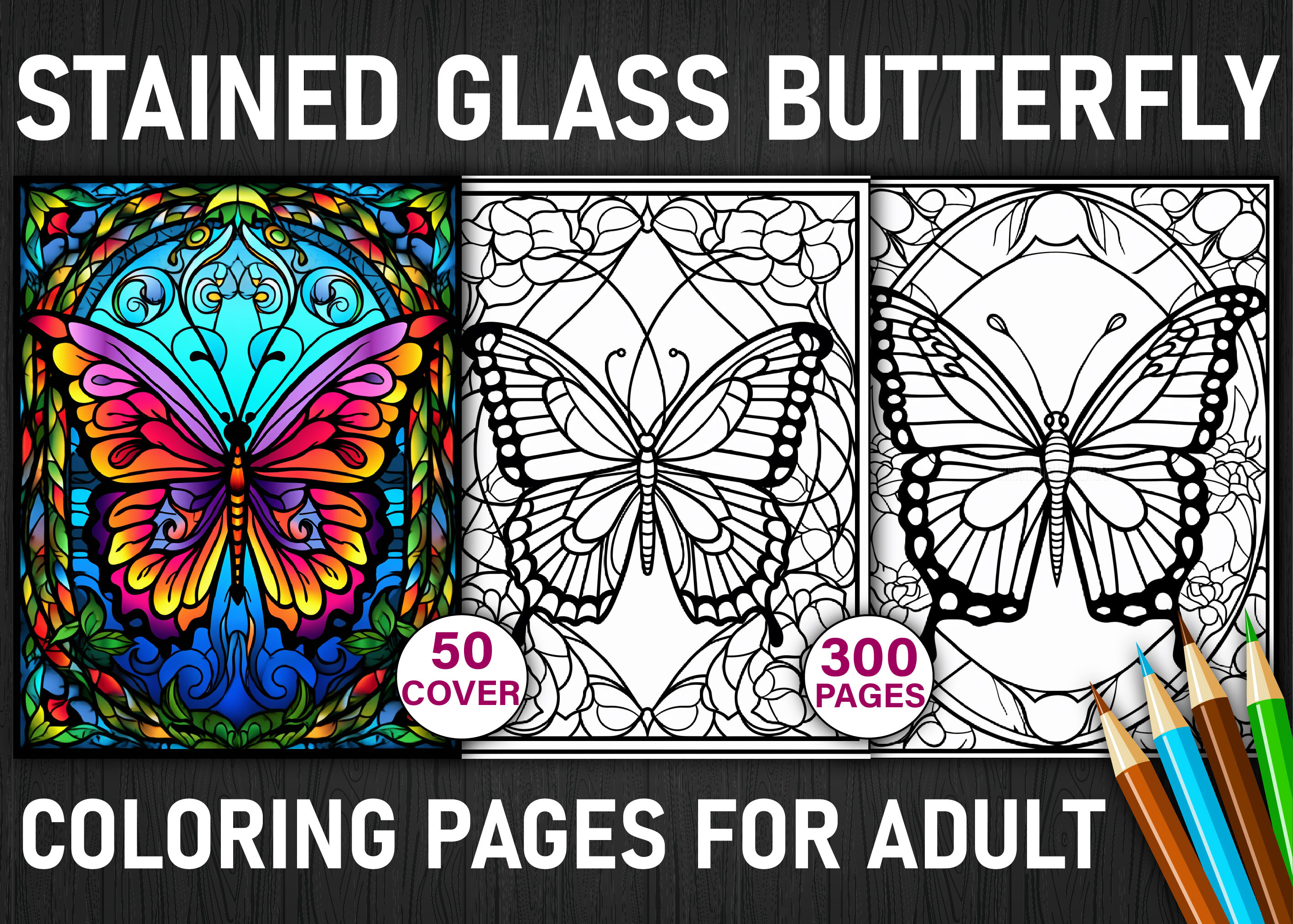 Stained Glass Butterfly Coloring Pages