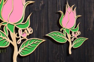 3D Rose Laser Cut Love SVG Set · Creative Fabrica