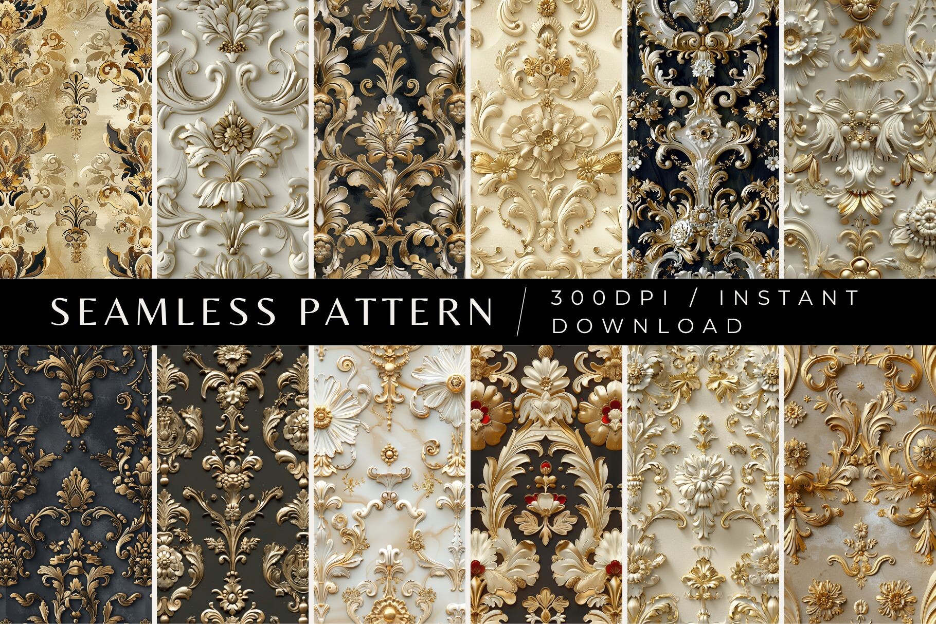 Opulence Pattern Baroque Opulence Seamless Pattern Graphic by Inknfolly · Creative Fabrica