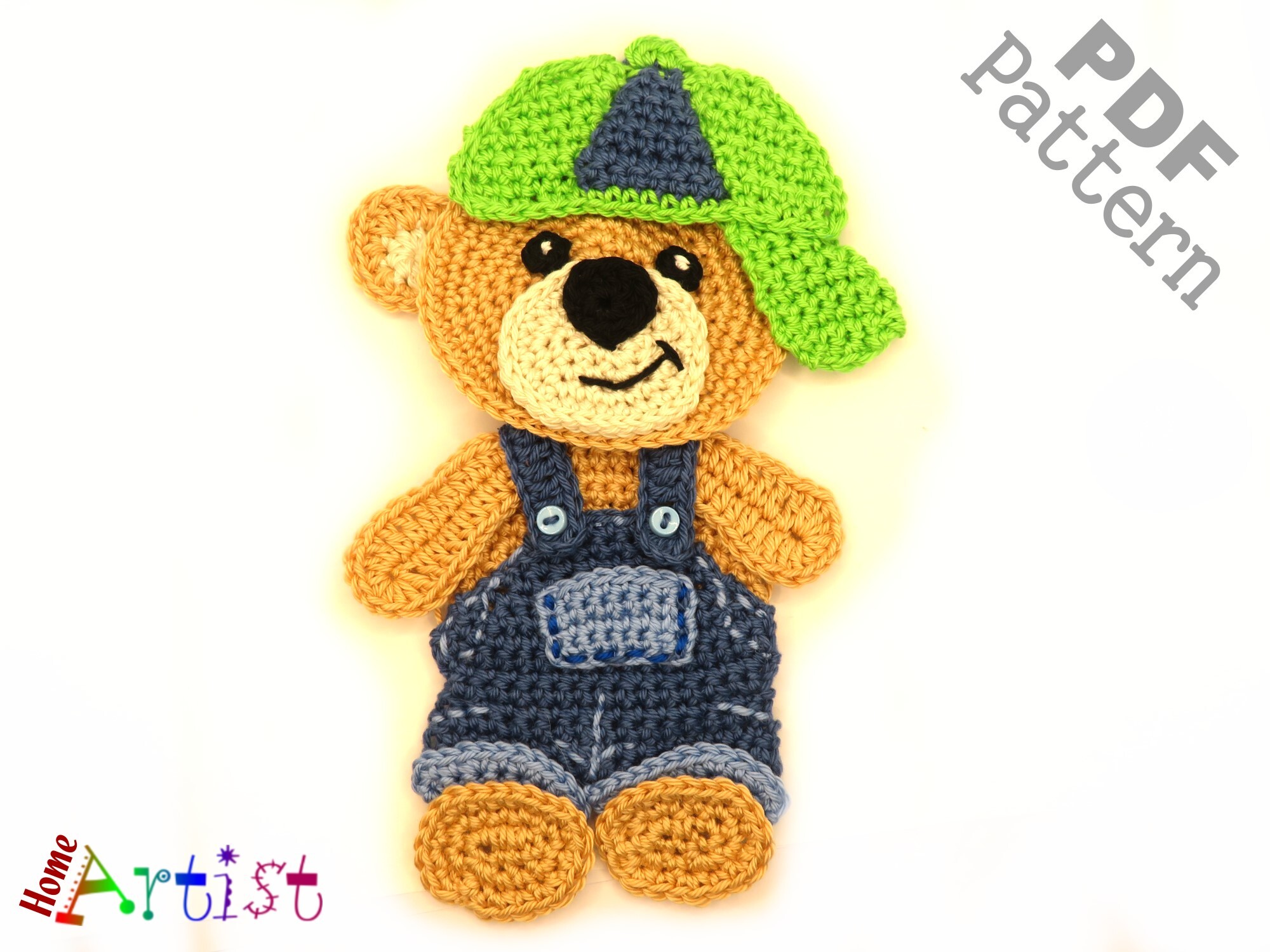 Bear Boy Crochet Applique Pattern