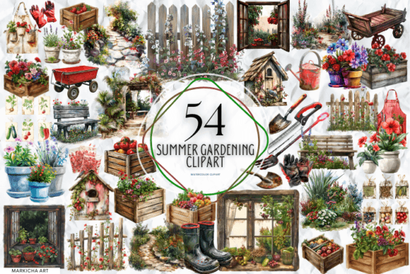 Summer Gardening Clipart Graphic by Markicha Art · Creative Fabrica