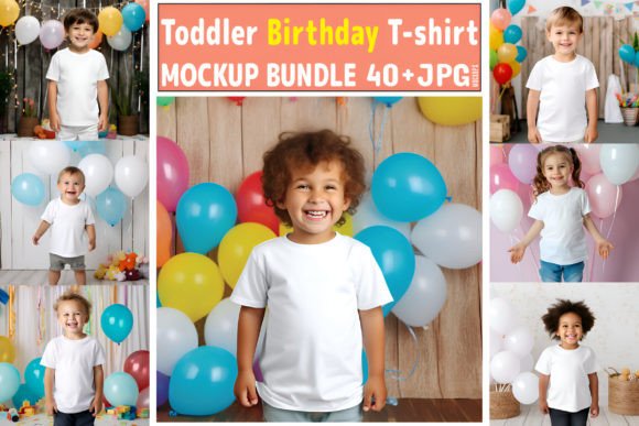 Toddler Birthday T-shirt Mockups Bundle Gráfico Roupas para bebês e crianças Por BestMockupStore
