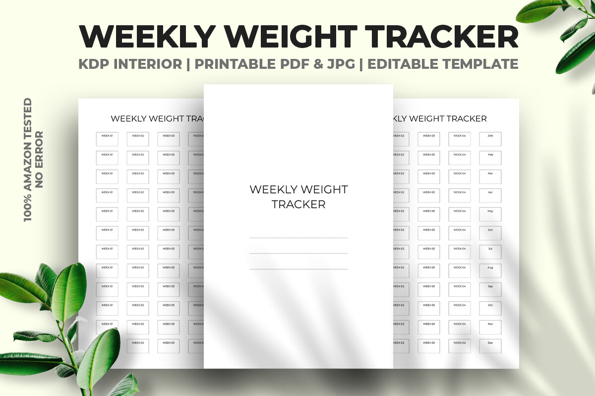 Weekly Weight Tracker KDP Interior Graphic by M9 Design · Creative Fabrica