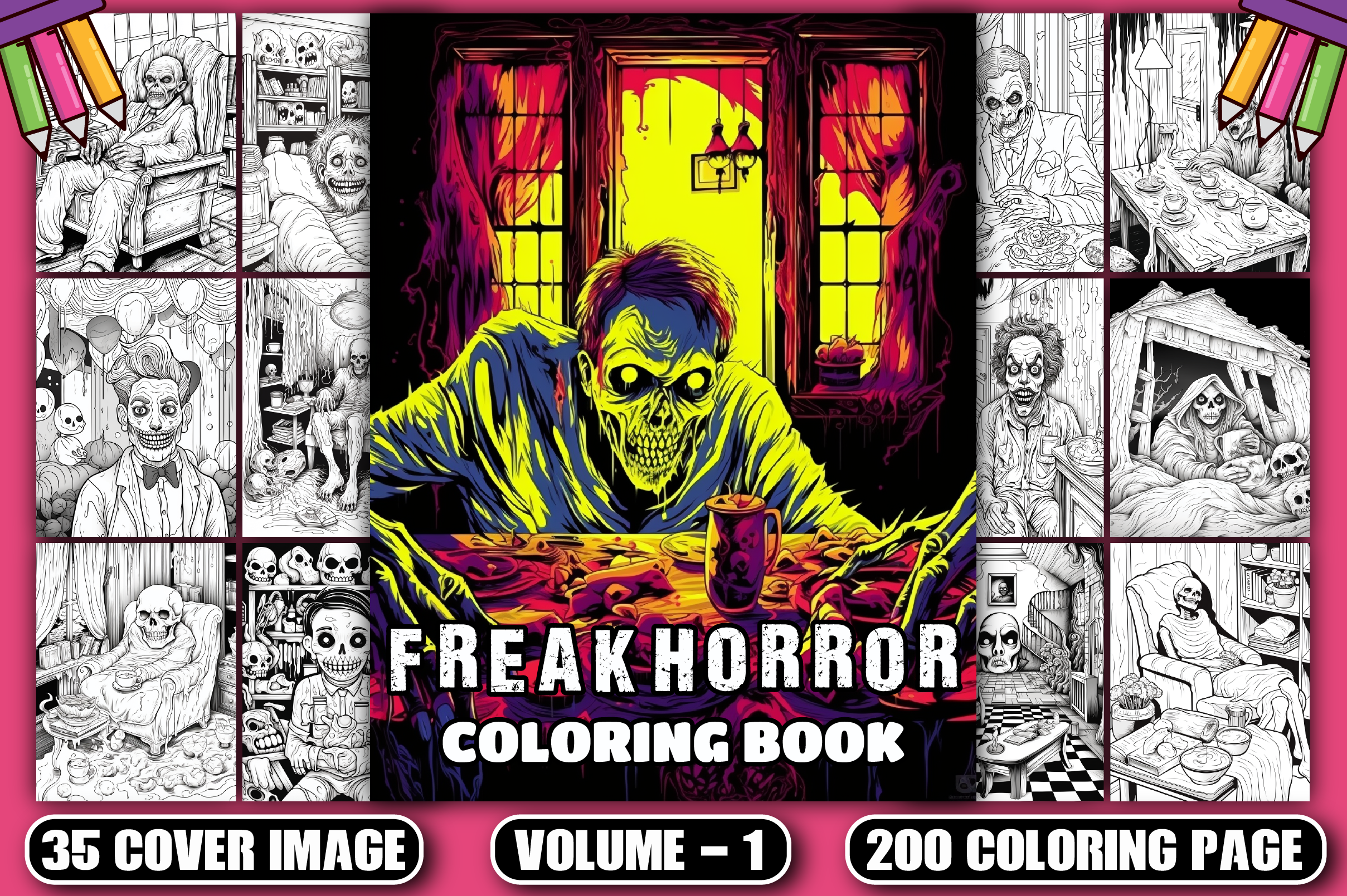 200 Freak of Horror Coloring Pages V - 1
