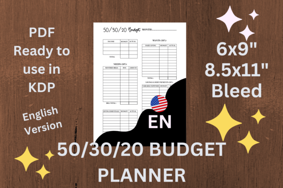 50/30/20 Budget Worksheet KDP Log Book