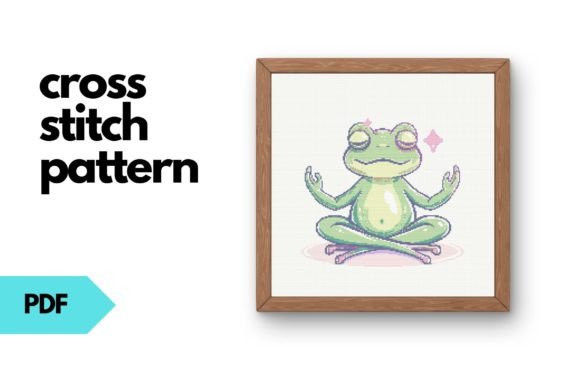 Frog Yoga Cross Stitch Pattern