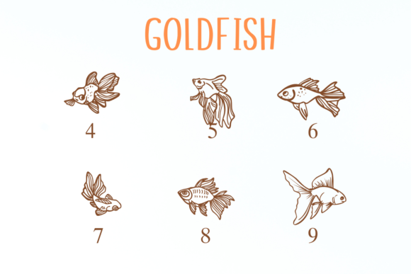 Gold Fish Font PNG with transparent background - Preview 3
