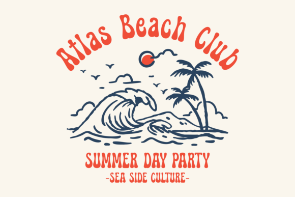 Groovy Summer Font PNG with transparent background - Preview 4