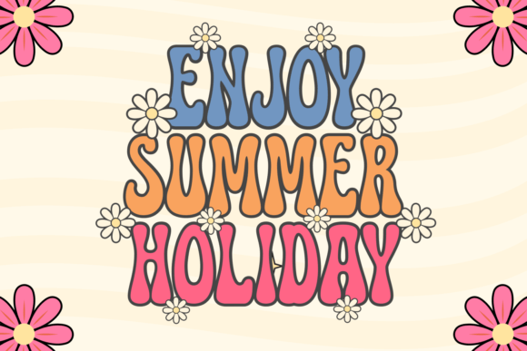 Groovy Summer Font PNG with transparent background - Preview 5