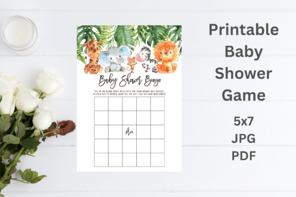 Printable Safari Animal Bingo Baby Game