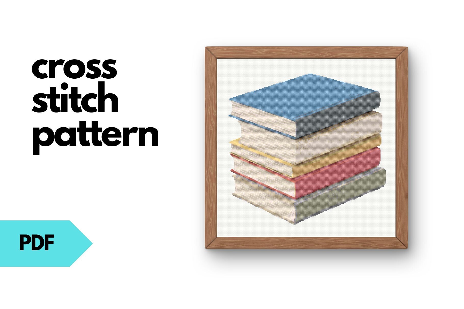 Stack of Books Cross Stitch Pattern