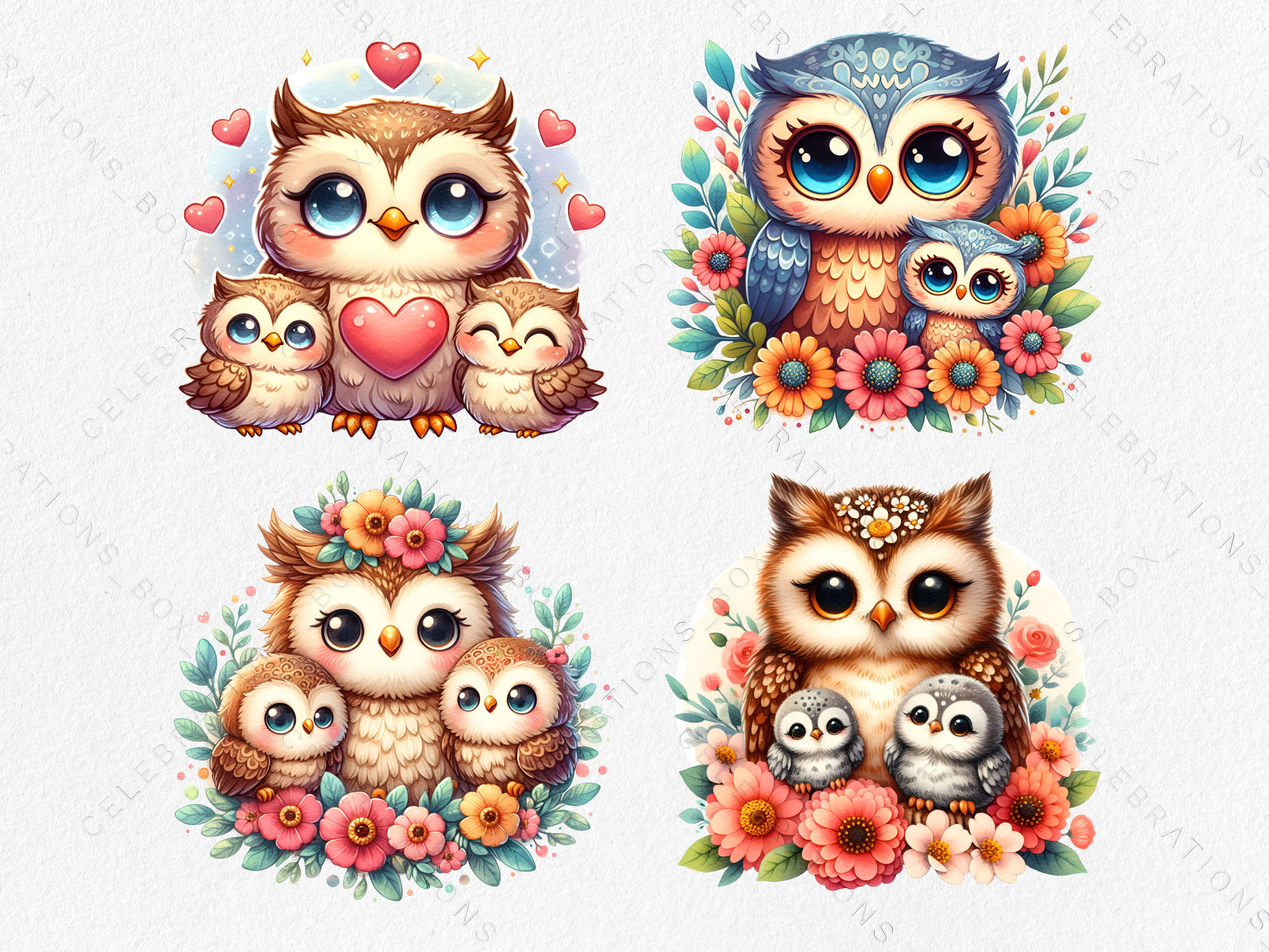 Woodland Owl Mother and Baby, Mother Day