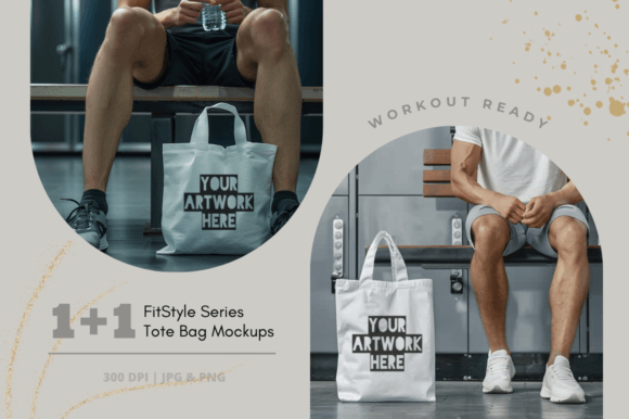 Workout Read [S2]: Tote Bag Mockup Set Afbeelding Tote Tassen Door stylity