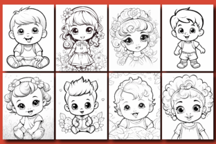 200 Cute Baby Coloring Pages for Kids Graphic by Musera Design ...