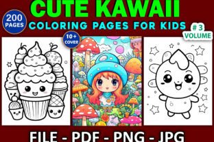 200 Cute Kawaii Coloring Pages for Kids Graphic by Sobuj Store ...