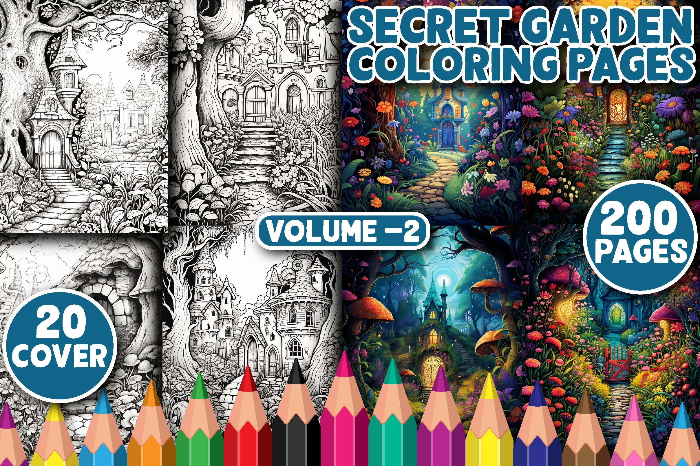 200 Secret Garden Coloring Pages Vol 2