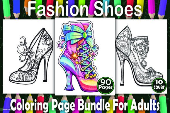 90 Fashion Shoes Coloring Book Pages