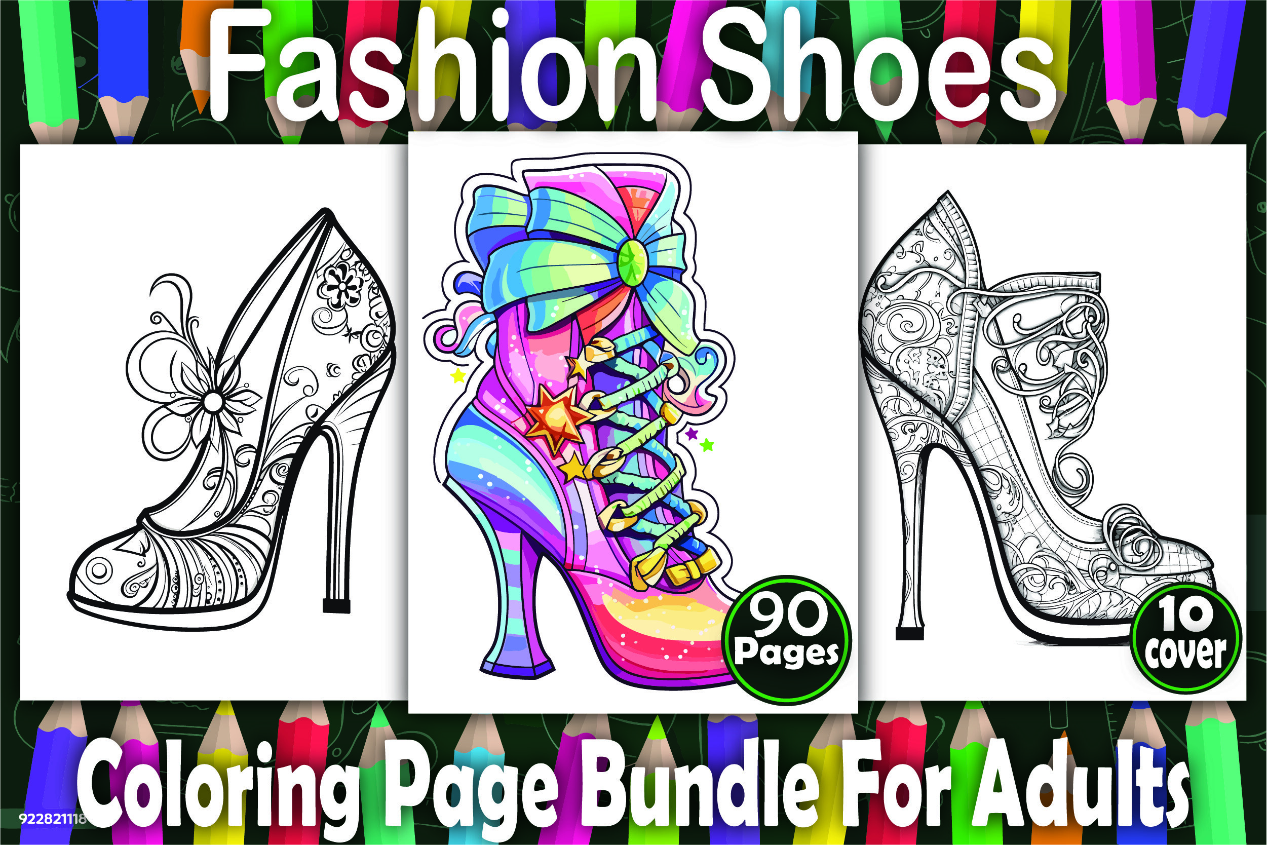 90 Fashion Shoes Coloring Book Pages