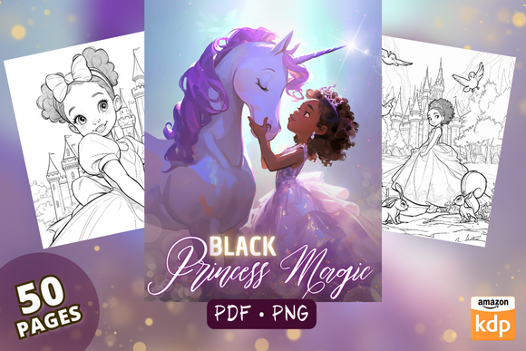 Black Princess Magic - Coloring Pages