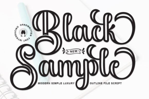 Black Sample Outline Font by Diorde Studio preview