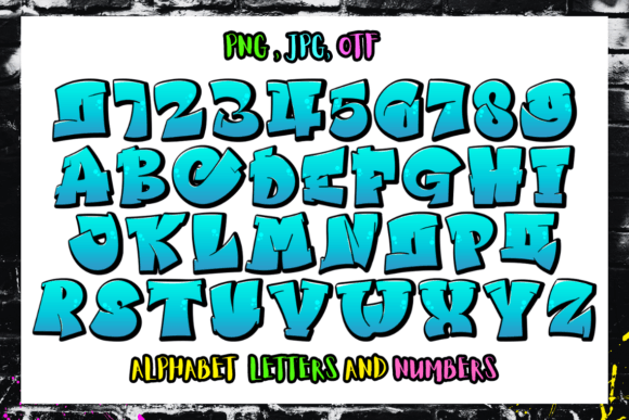 Cool Street Graffiti Font PNG with transparent background - Preview 1