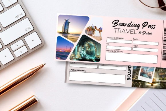 DUBAI Surprise Gift Ticket Canva Templat