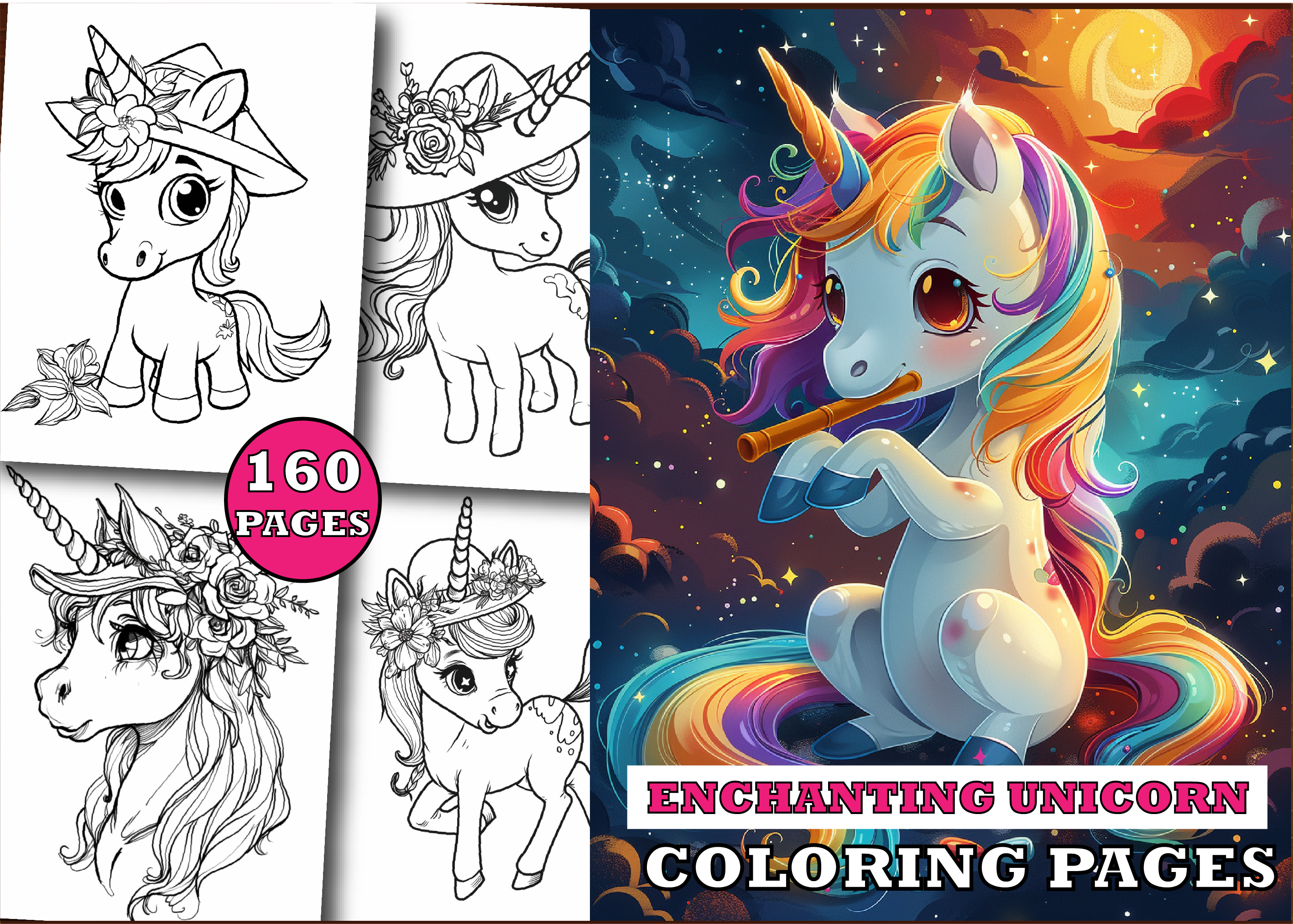 Enchanting Unicorn Coloring Book for Kid