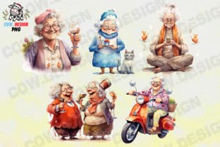 Funny Grandma Old Lady Clipart PNG Graphic by COW.design · Creative Fabrica