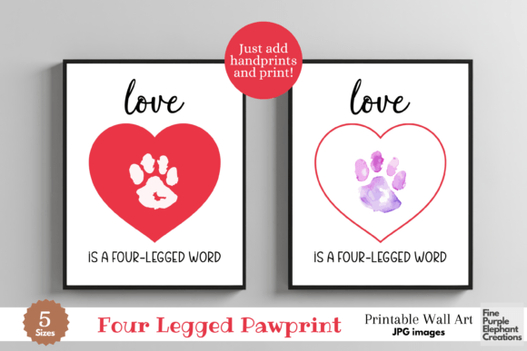 Heart Dog Cat Pawprint Art Print Mom Paw dog paw memorial SVG