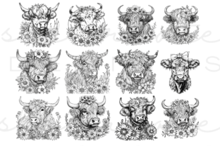 Highland Cow Procreate Brush Stamps Graphic by melina wester · Creative ...