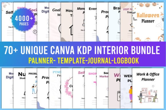 Mega 70+ Unique Canva KDP Bundle