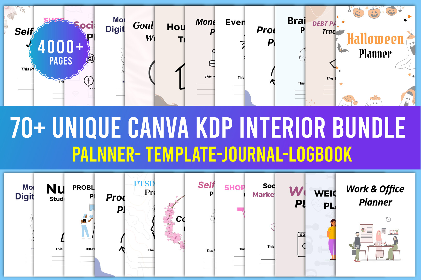 Mega 70+ Unique Canva KDP Bundle